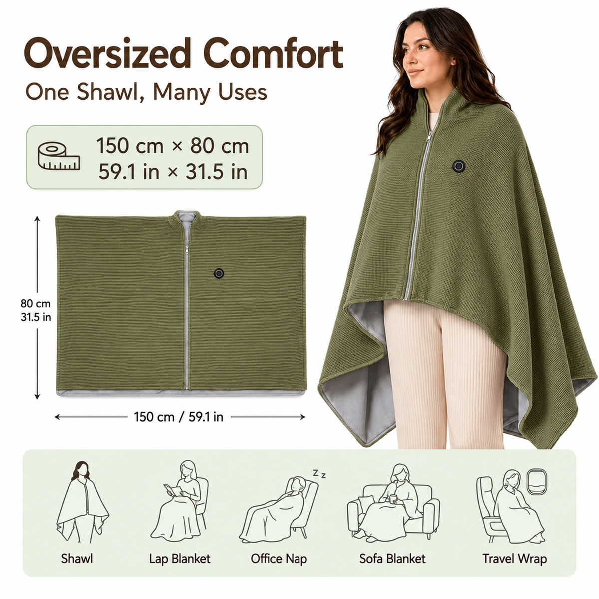 CozyHug™ – Heated Poncho